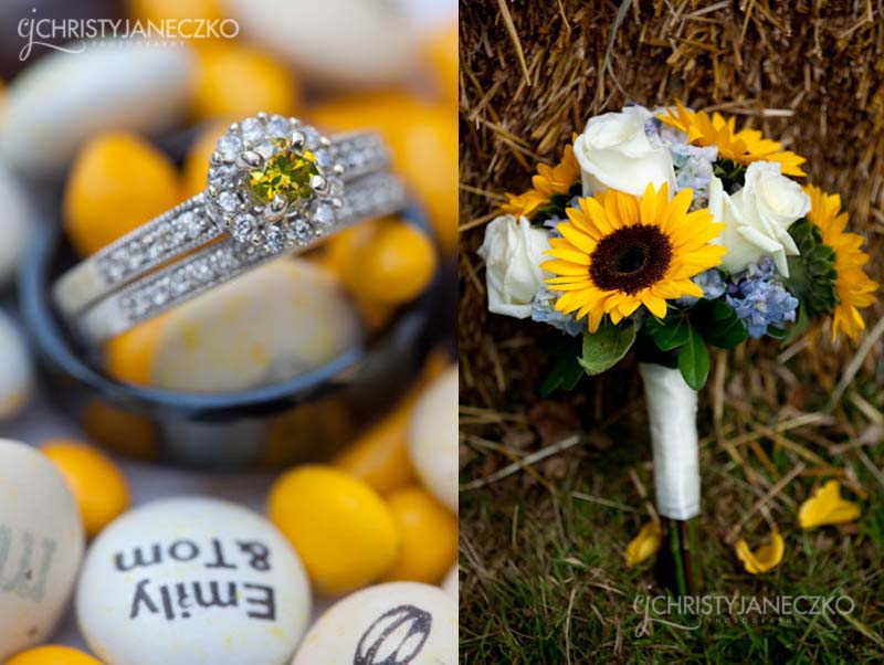 yellow diamond halo ring sunflower bouquet