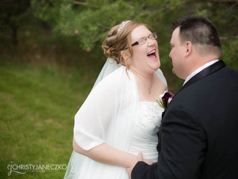 laughter on wedding day