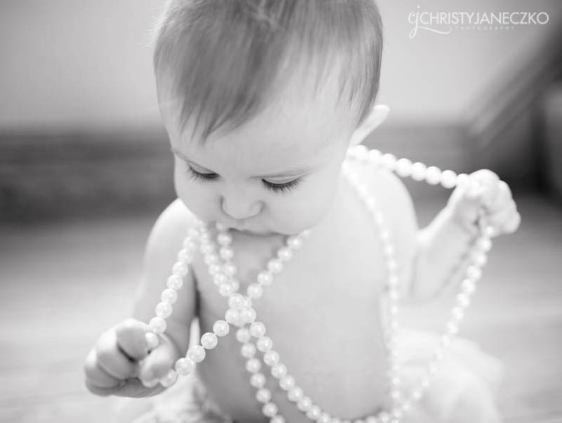 baby tutu and pearls