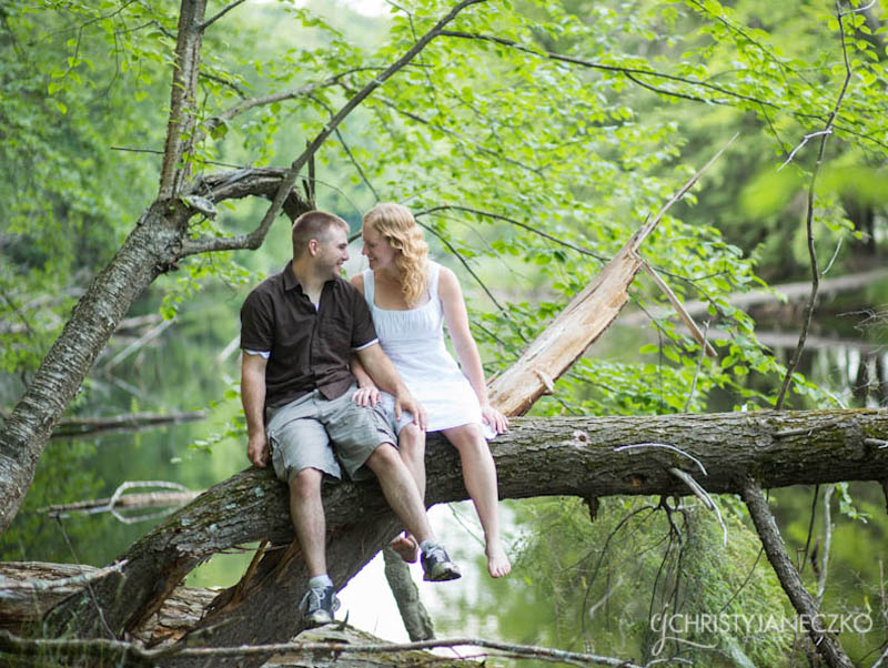 state park lake engagement session