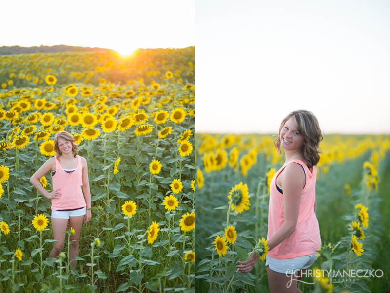 sunflower field senior pictures chippewa falls