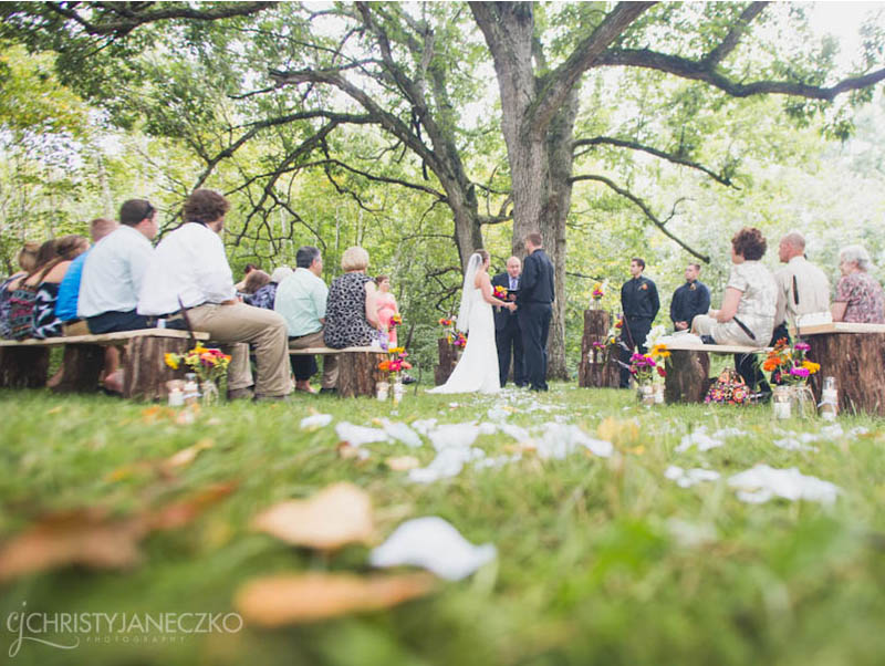 wedding ceremony under old oak trees lensbaby