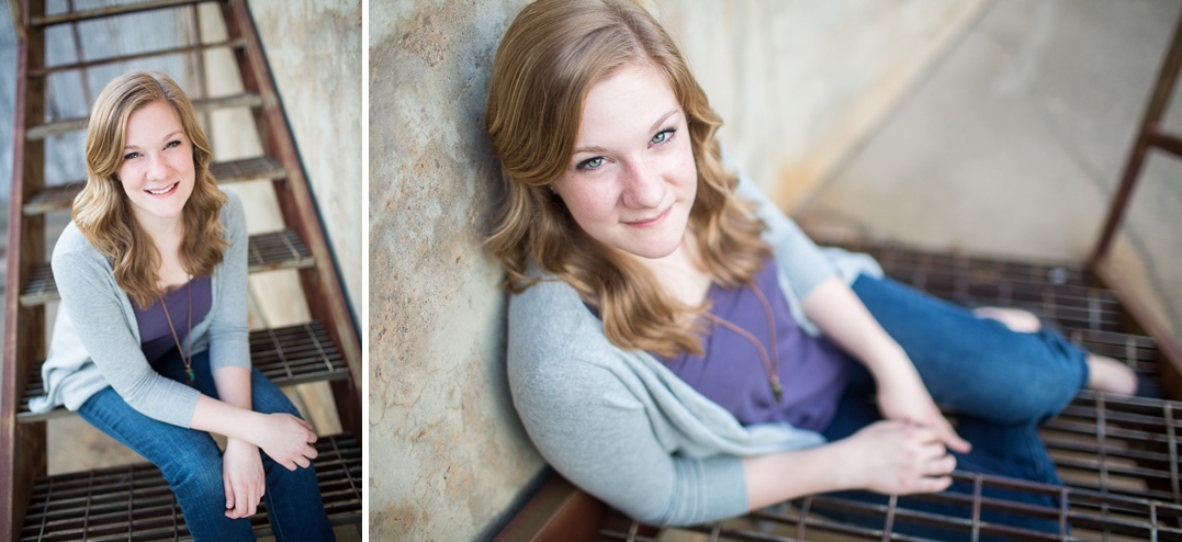bloomer dairy stairs senior session