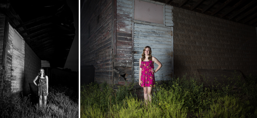 night pictures buildings senior session bloomer wi