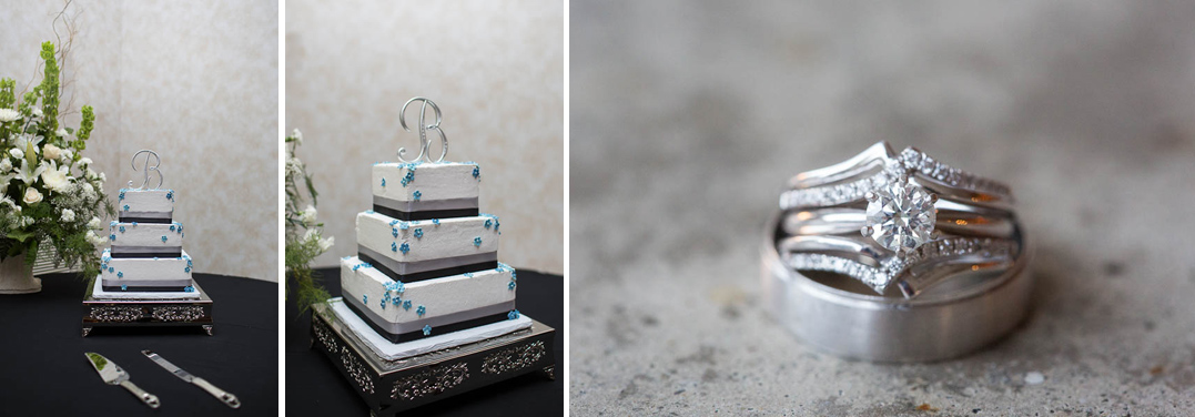 eau claire wi wedding photographer cake and rings