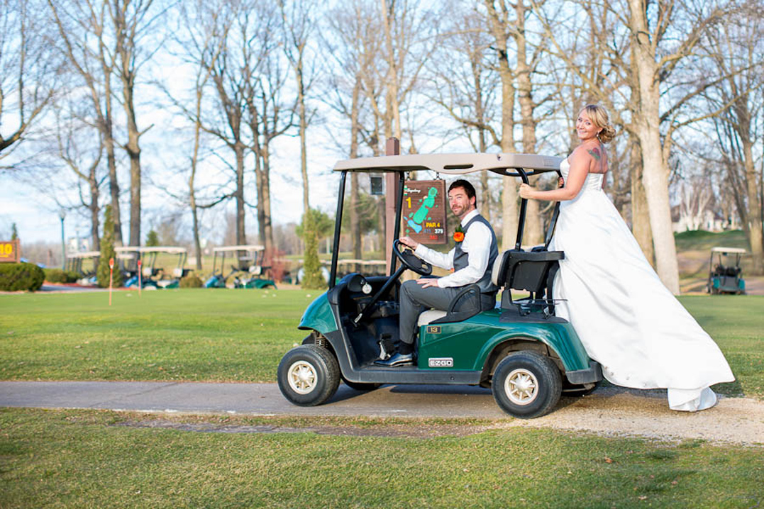 tagalong wedding photographer birchwood wi golfcart funny