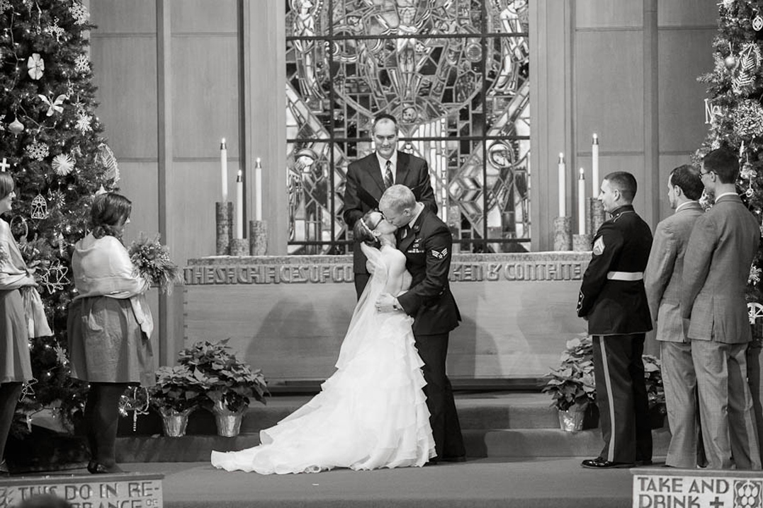 winter military wedding first lutheran church eau claire wi