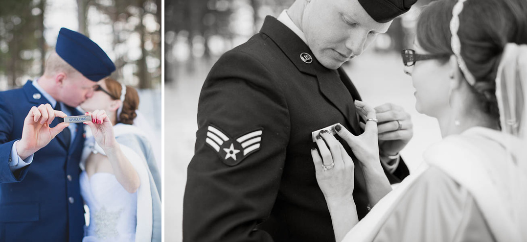 military wedding air force bride and groom eau claire wi