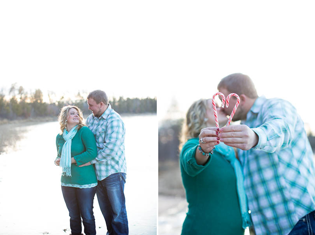 frozen lake engagement pictures minong wi bloomer family