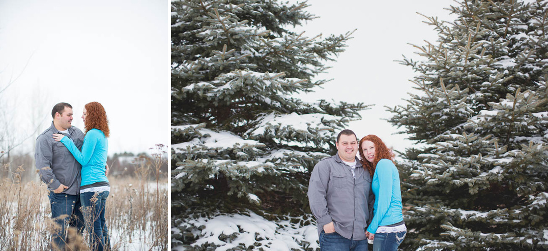 snowy winter wisconsin engagement session bloomer wi