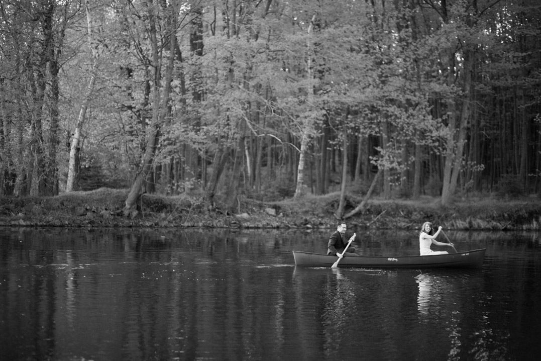 canoe engagement session lace dress brunet island state park wi