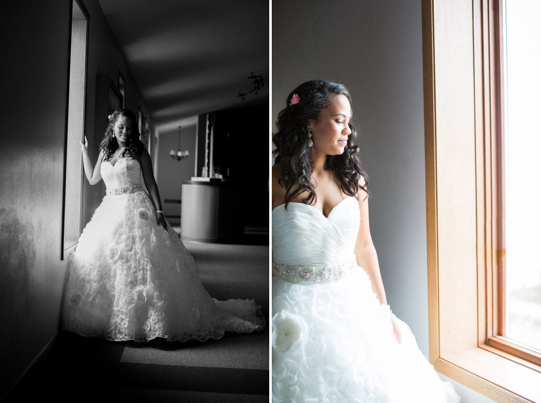 dramatic lit bride eau claire wi wedding photographer