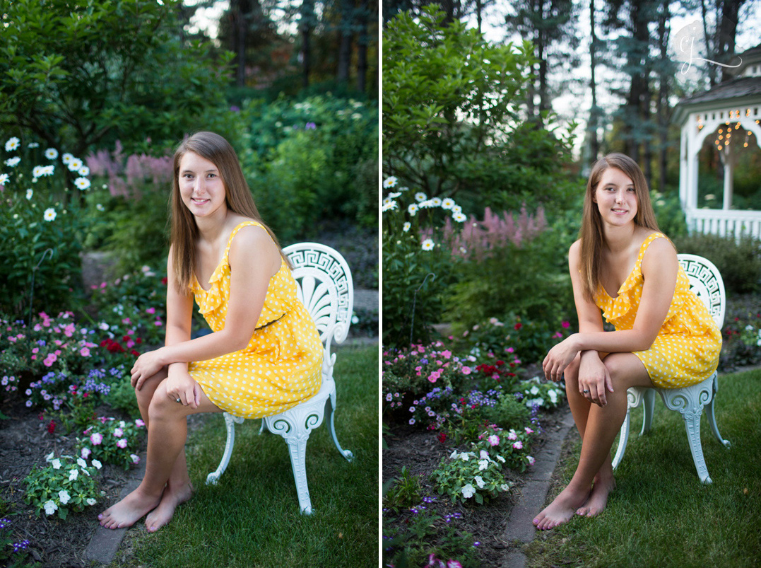 senior pictures in a garden chippewa falls wi