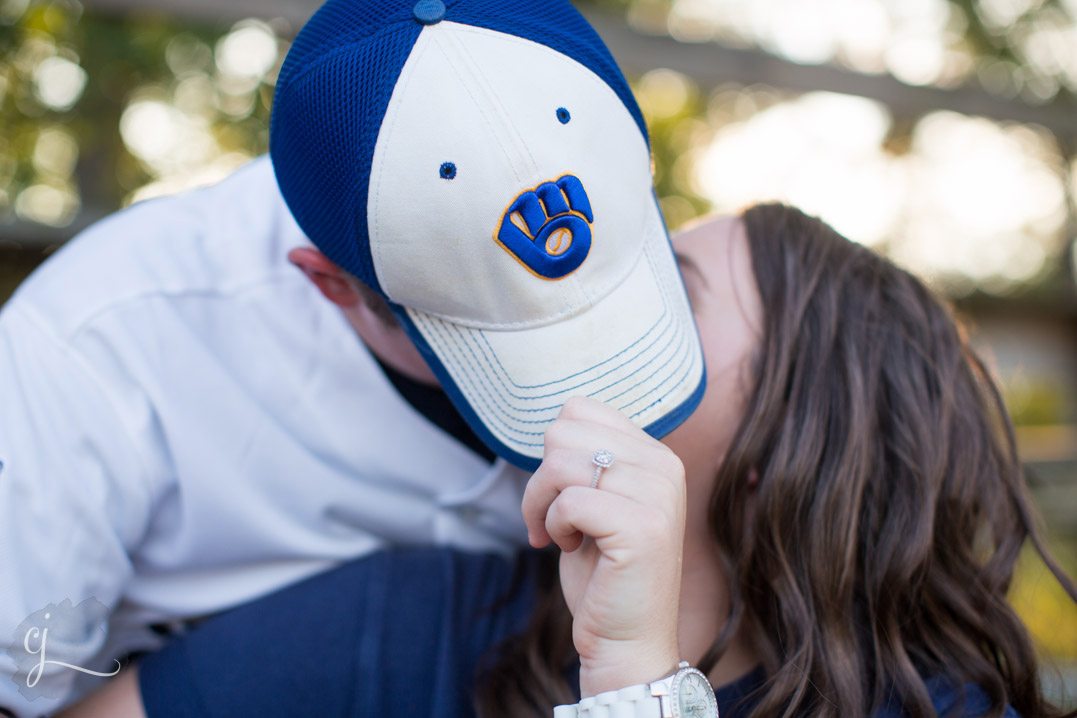 baseball themed engagement pictures bloomer wi