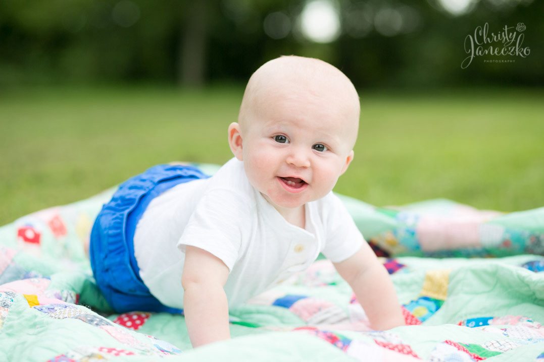 cute 6 month old baby session bloomer