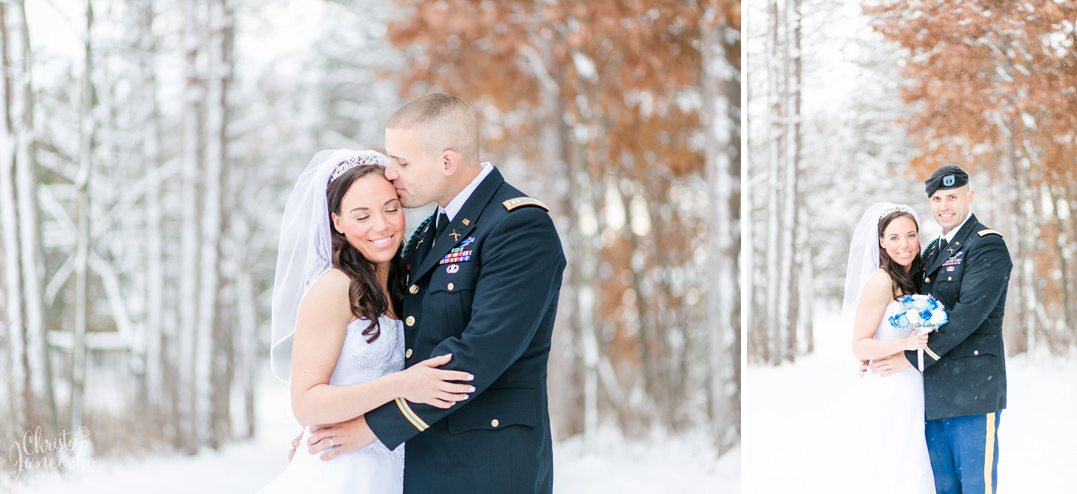 classic winter military wedding in eau claire, wi