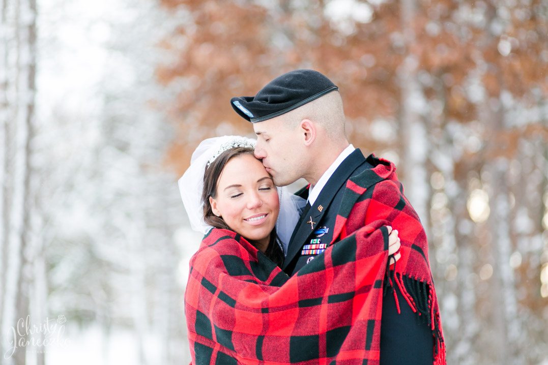 classic winter military wedding in eau claire, wi