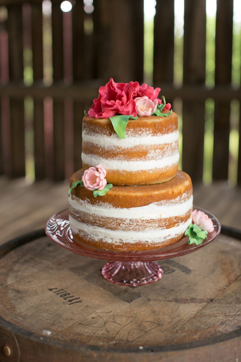 the frosted petal wedding cake