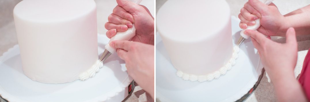 the frosted petal wedding cakes