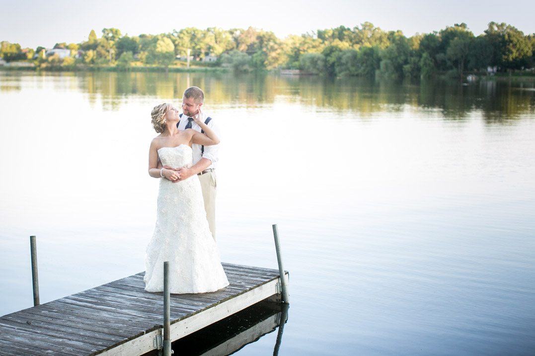 summer lake wedding photo