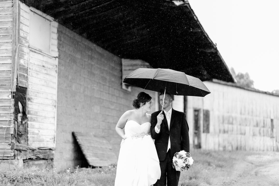 rainy spring wedding