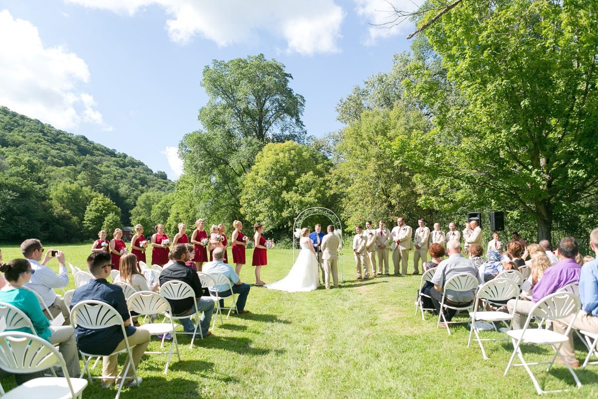 A pretty summer wedding tucked in the hills near Coon Valley at historic Norskedalen. A lovely little reception at Fox Hollow Golf Course in Barre Milles.
