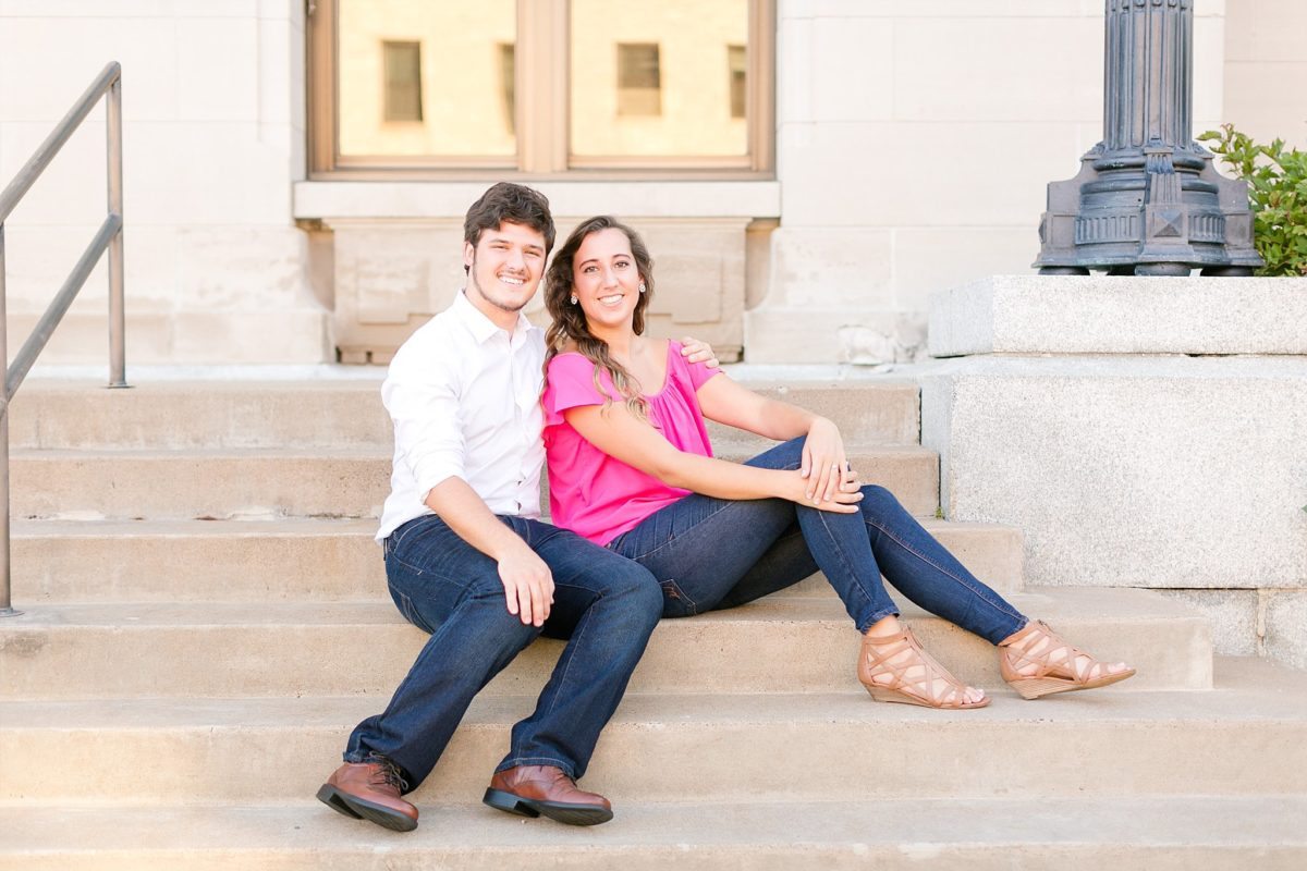 Mack proposed to Sarah just steps away from their apartment sending her on a little scavenger hunt. For their engagement photos we visited some of those spots that hold a place in their heart of Eau Claire.