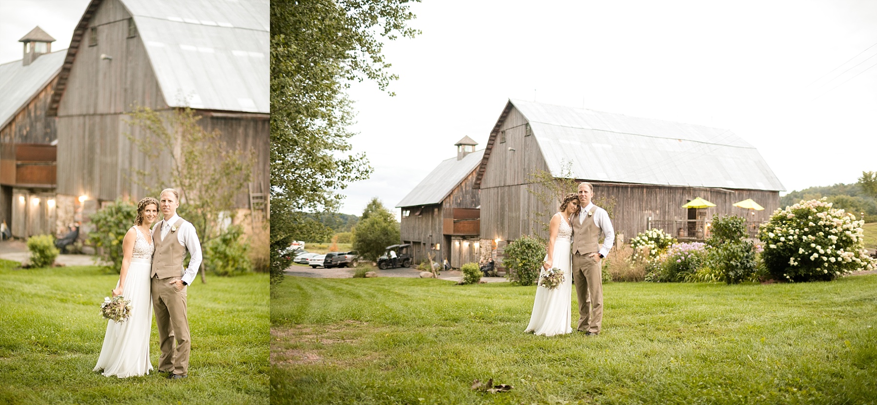 We ran for cover when the rain came, and ran for the fields when the sun peeked out.  Such a romantic wedding at The Enchanted Barn for Susan & Alex.