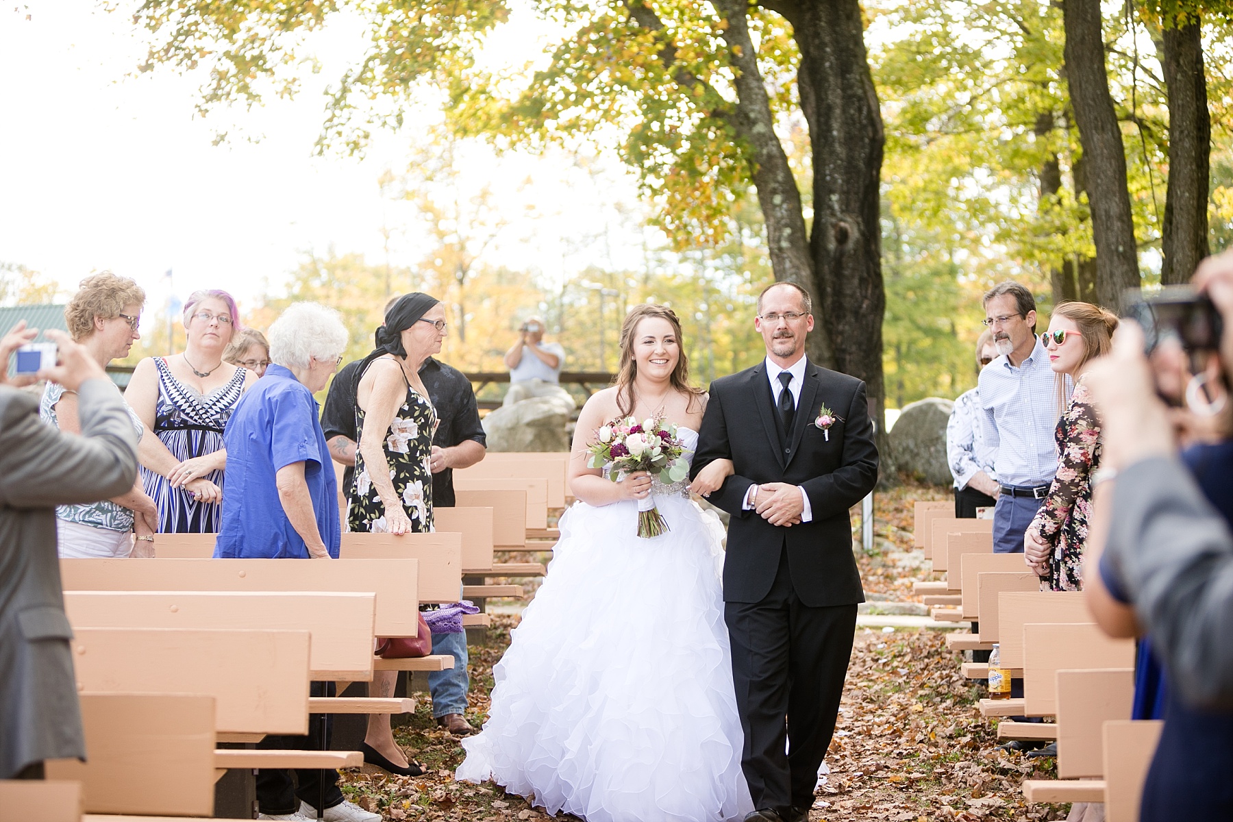 Leaves falling from the trees, a chairlift ride to see Wausau from above.. it was a wonderful fall Rib Mountain Amphitheater wedding for Bella & Dylan.