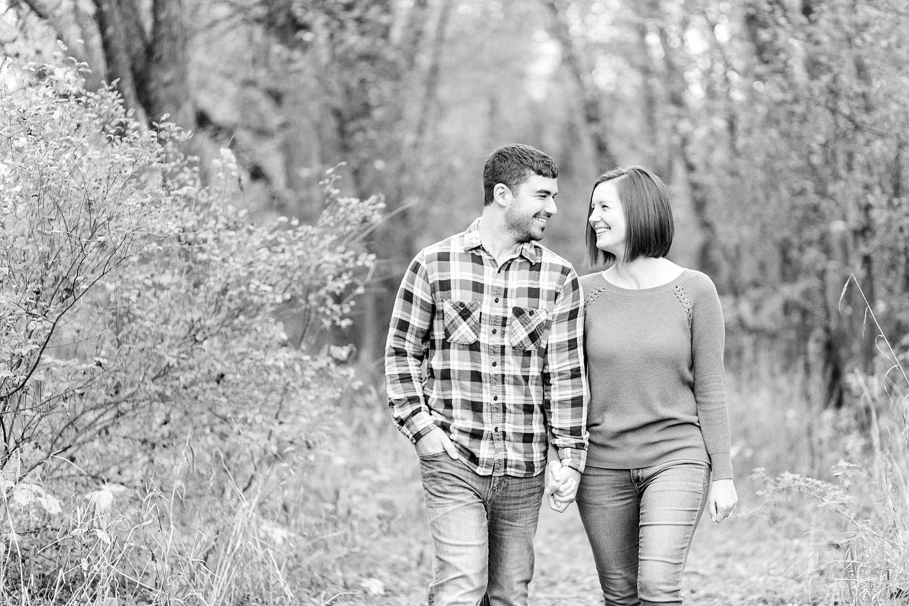 A sweet walk through the woods at the Mondovi Conservation club was a perfect setting for these fall Mondovi engagement photos.