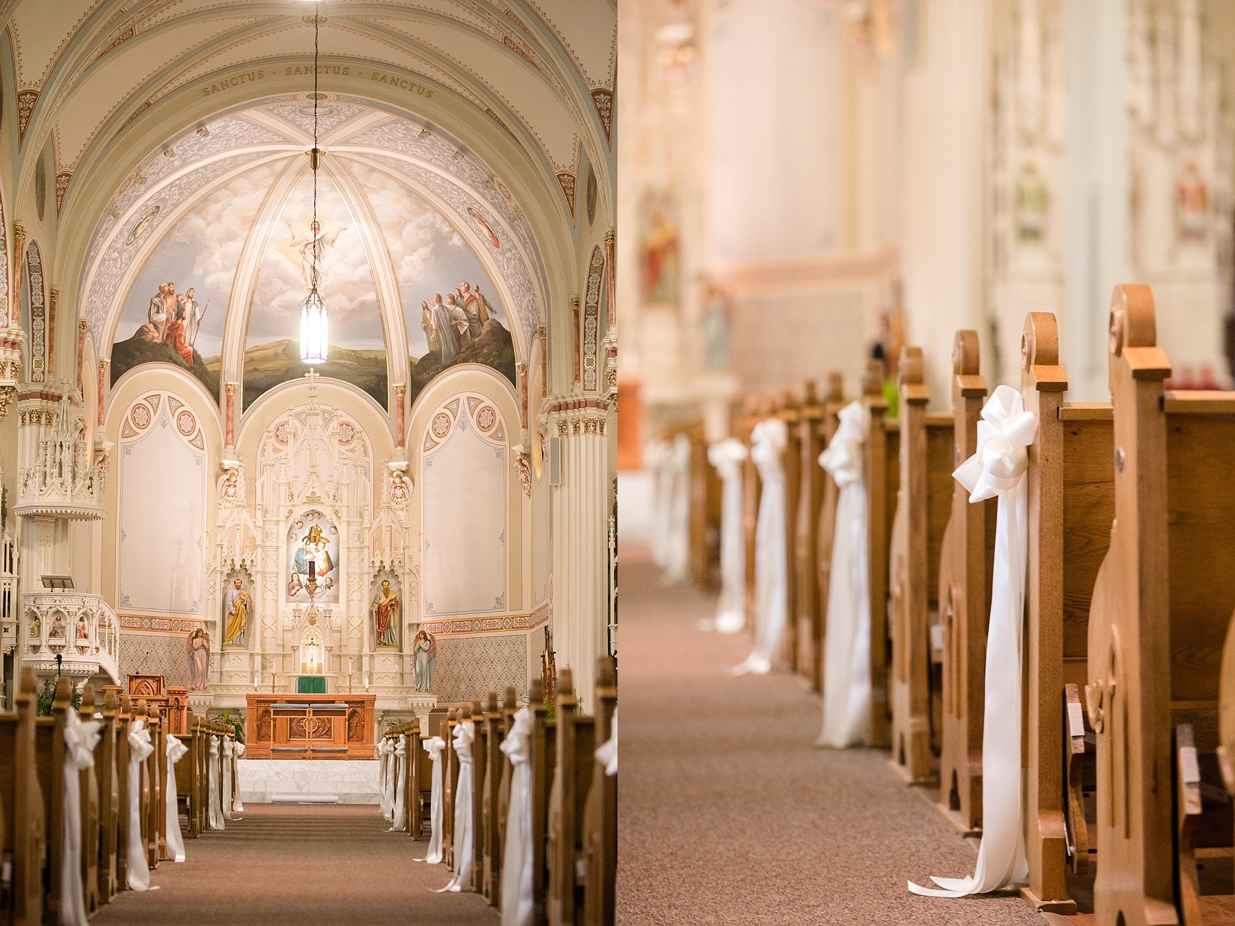 Heartfelt and classically chic, Sarah & Mack were married in the same Catholic church where his parents & grandparents had also been married.