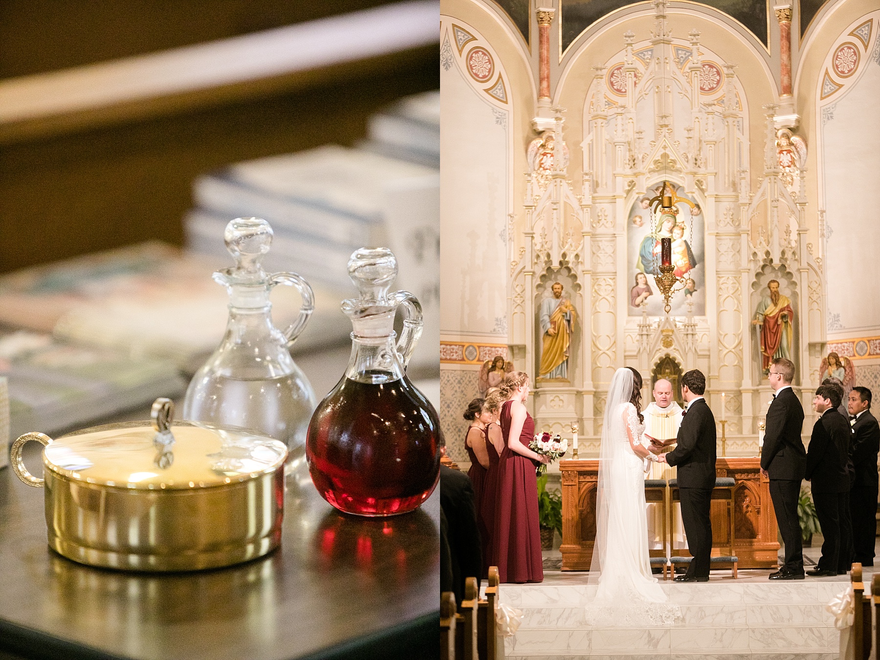Heartfelt and classically chic, Sarah & Mack were married in the same Catholic church where his parents & grandparents had also been married.