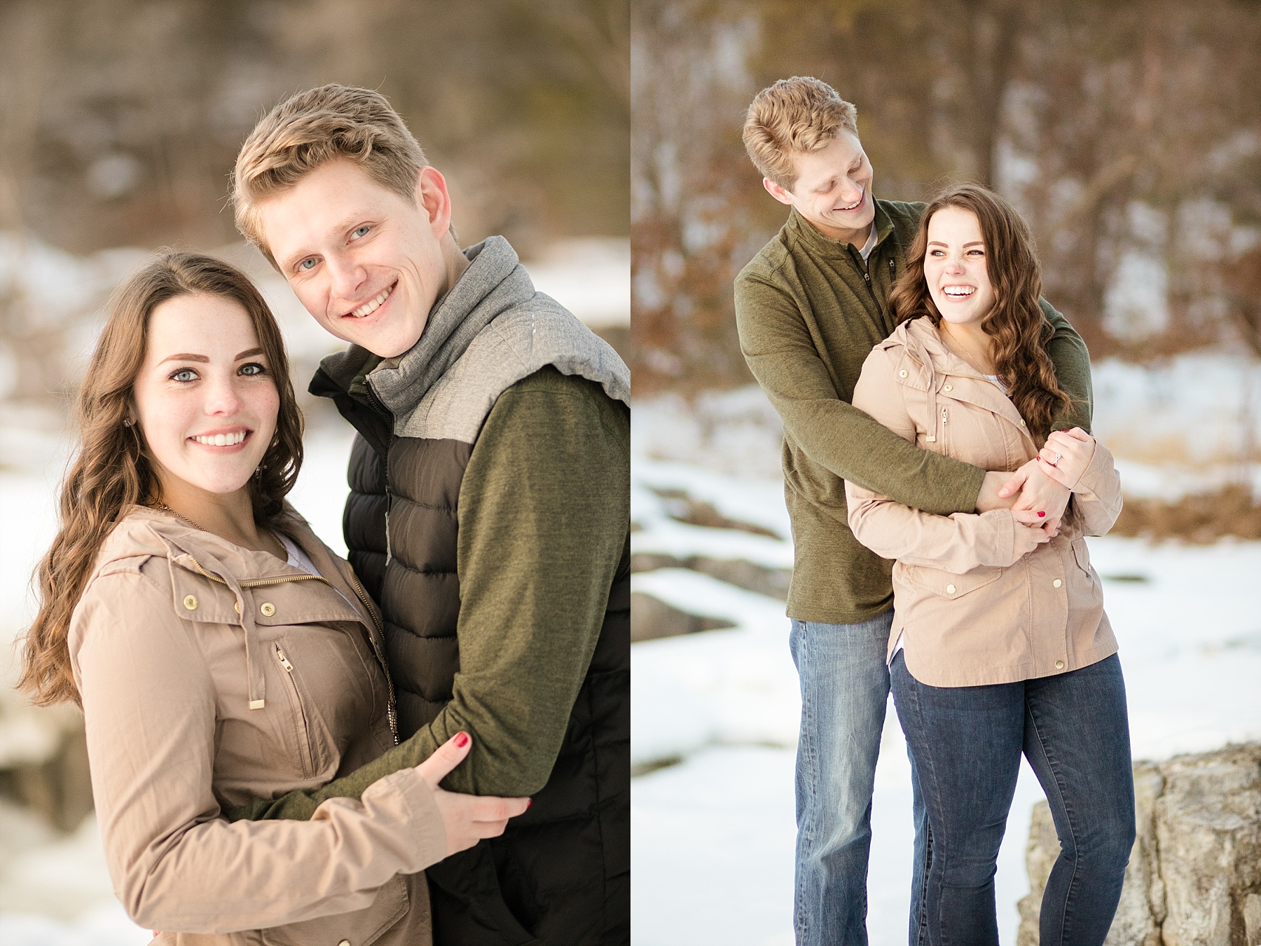 An ice cream date engagement session in the middle of winter was the perfect way to spend an afternoon with Haily & Seth.