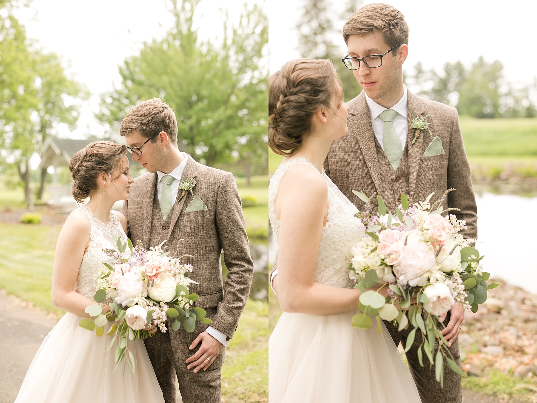 Delicate details and tender moments surrounded Bailey & Jenna for their Lake Wissota Golf wedding.