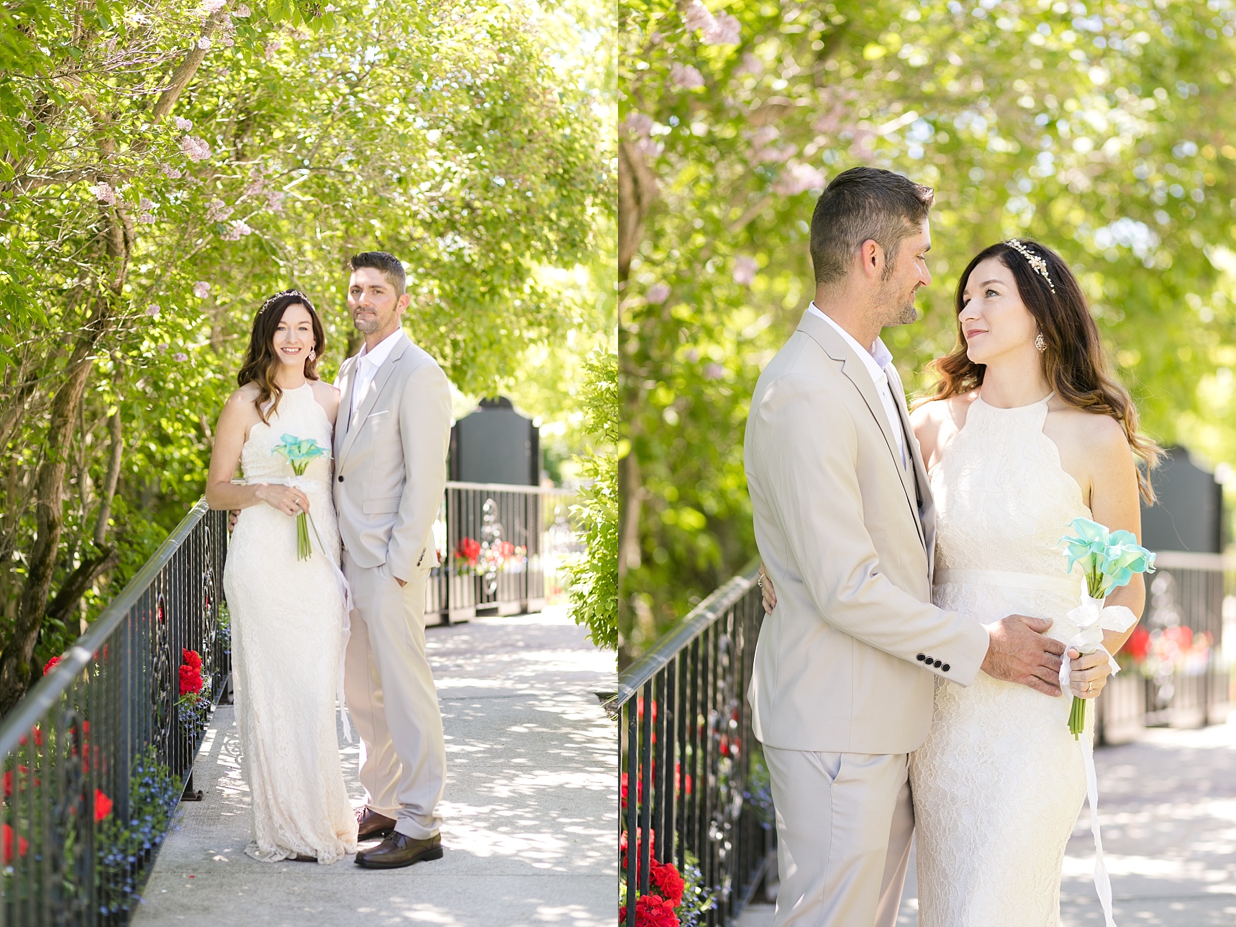 The Grand Hotel, boardwalk and beach were the perfect setting for a Mackinac Island wedding.