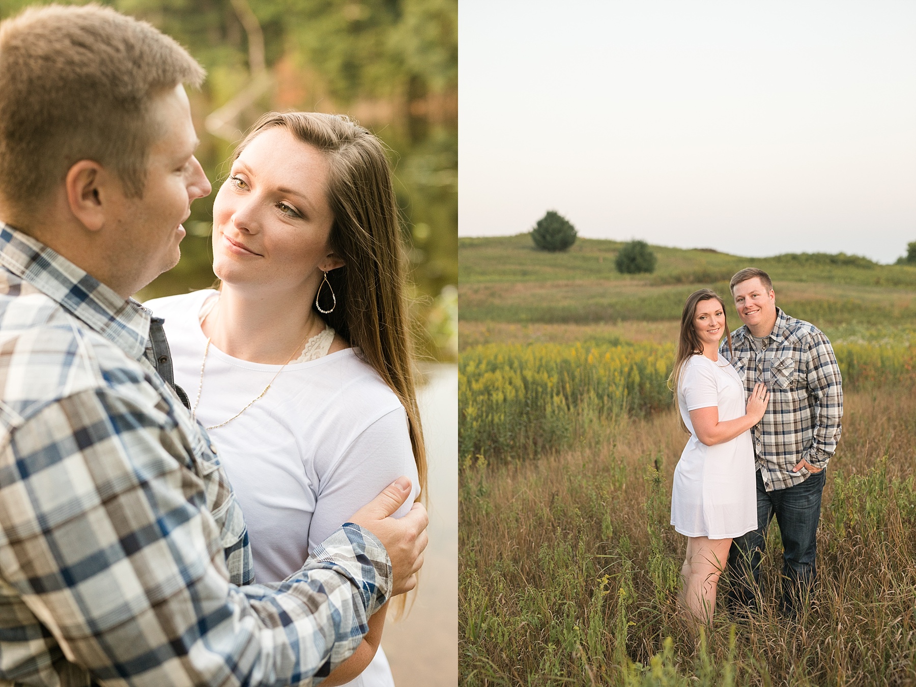 Tucked into a creek in Northern Wisconsin Anna & Dylan shared summertime creek engagement photos.