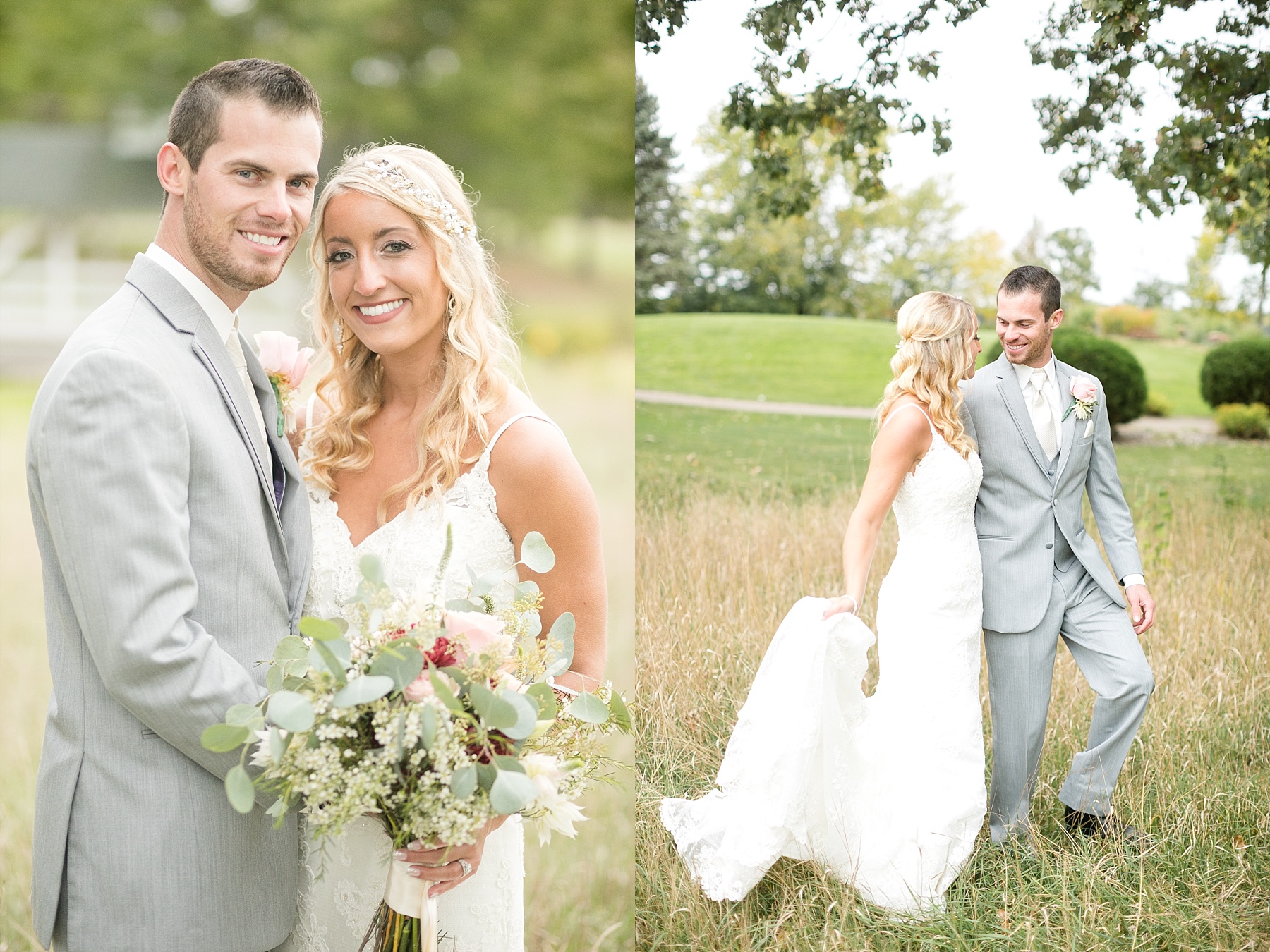 bride and groom at wedding at Lake Wissota Golf & Events