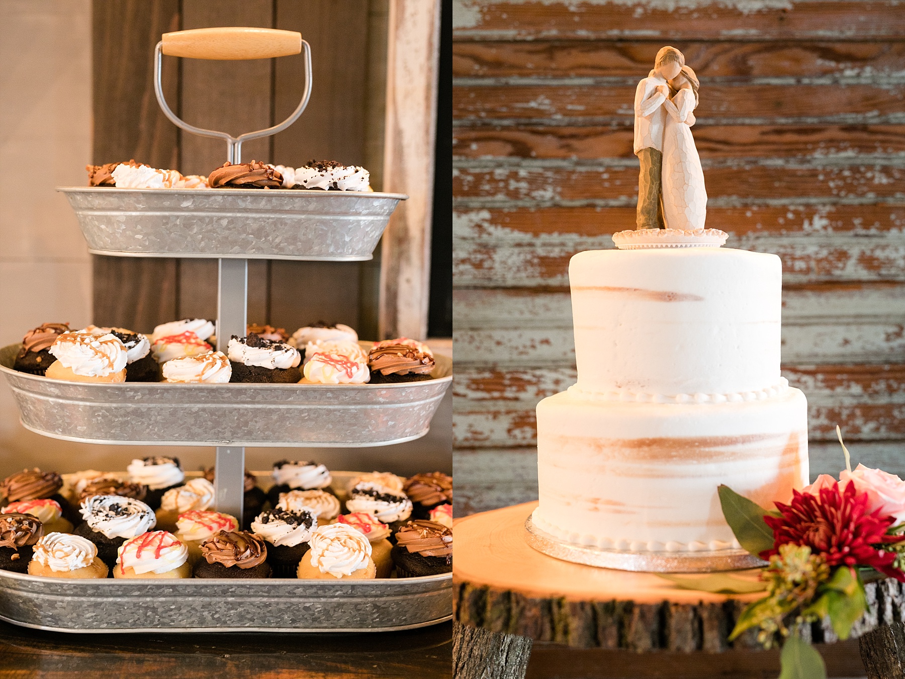 wedding cake by bloomer bakery at the barn on stoney hill