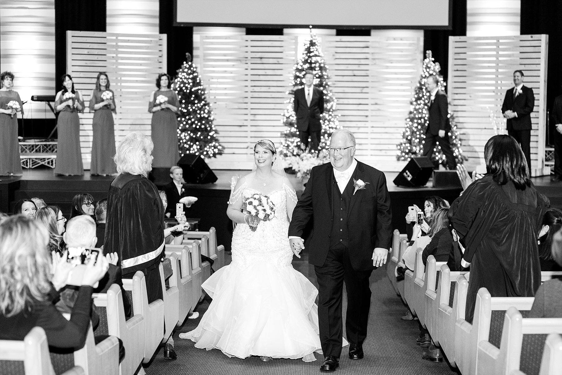 bride and groom at oak creek assembly of god