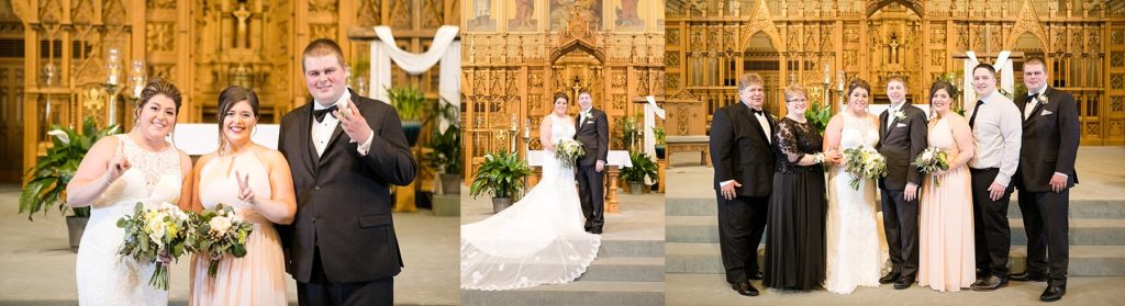 brides family portraits at St. Raphael's Cathedral Wedding in Dubuque
