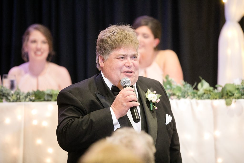 fathers speech at wedding at UW-Platteville Ullsvik Hall