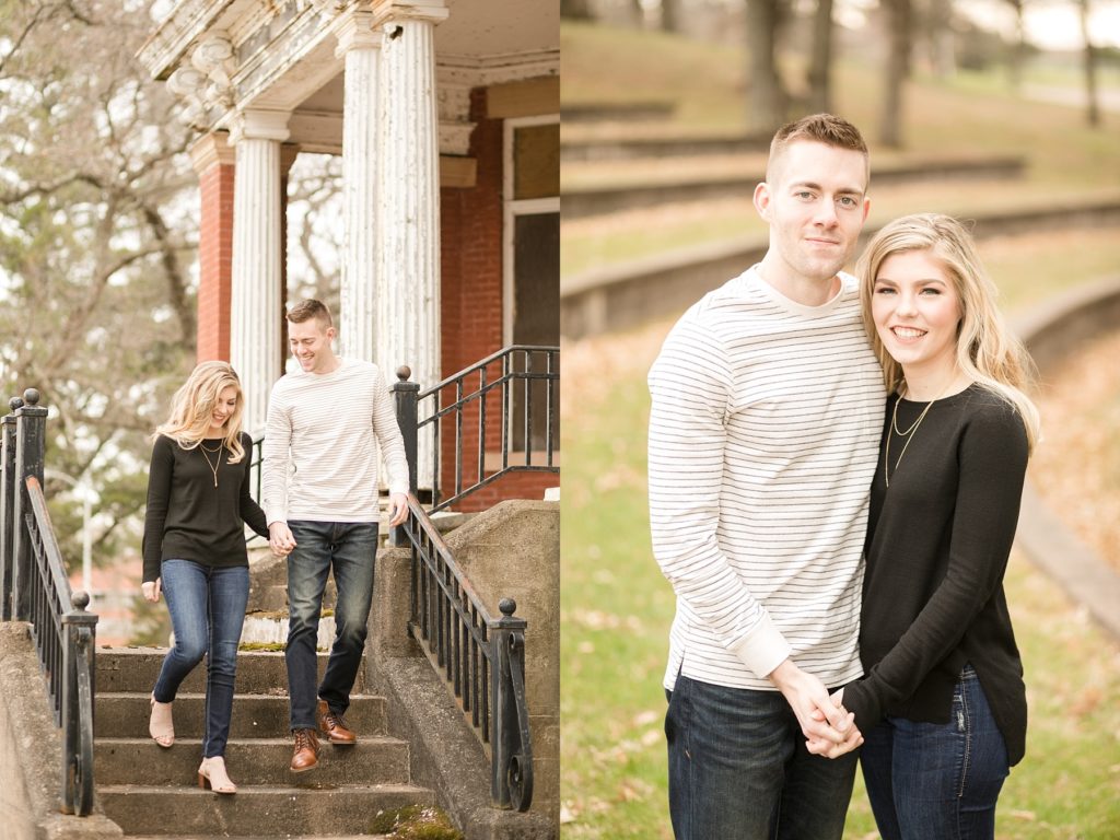 Rachel & AJ at their engagement session in early spring at the Northern Colony