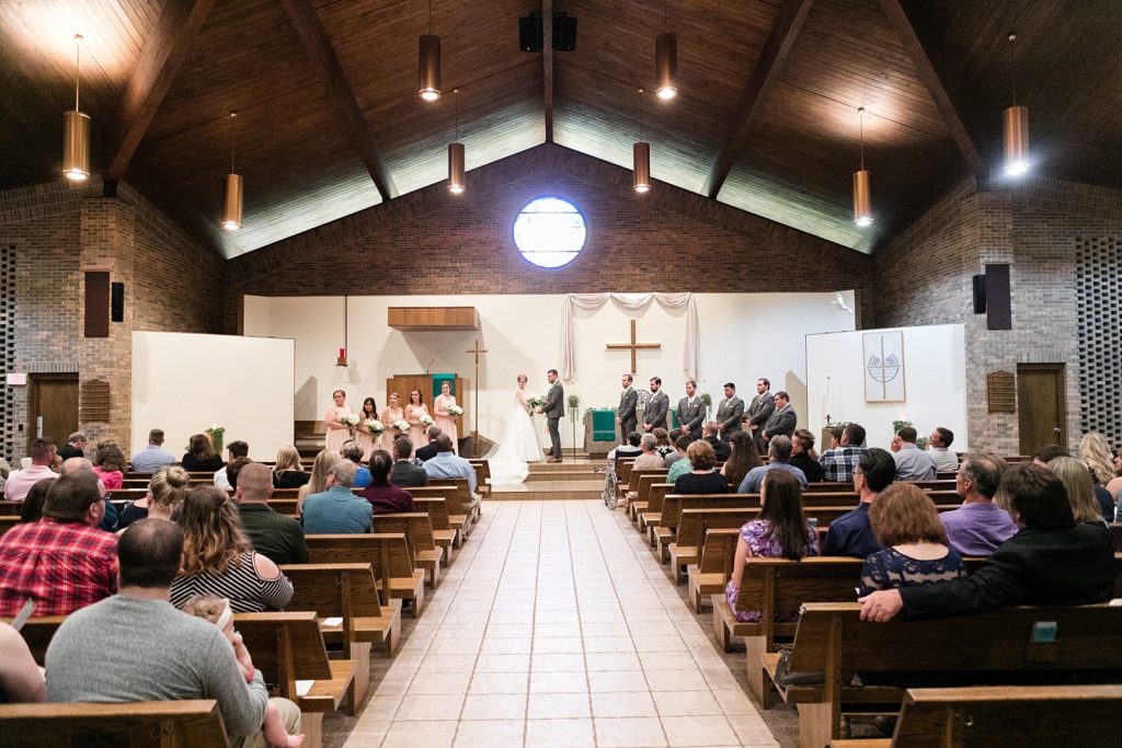wedding ceremony at Hope Lutheran Church in Eau Claire