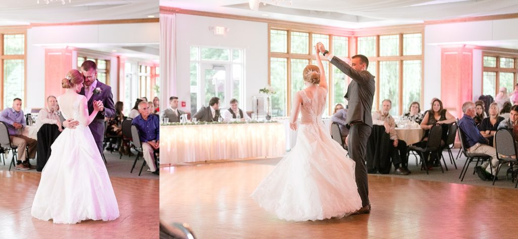 couples first dance at wedding atThe Florian Gardens in Eau Claire