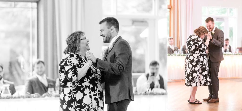 mother son dance at wedding atThe Florian Gardens in Eau Claire