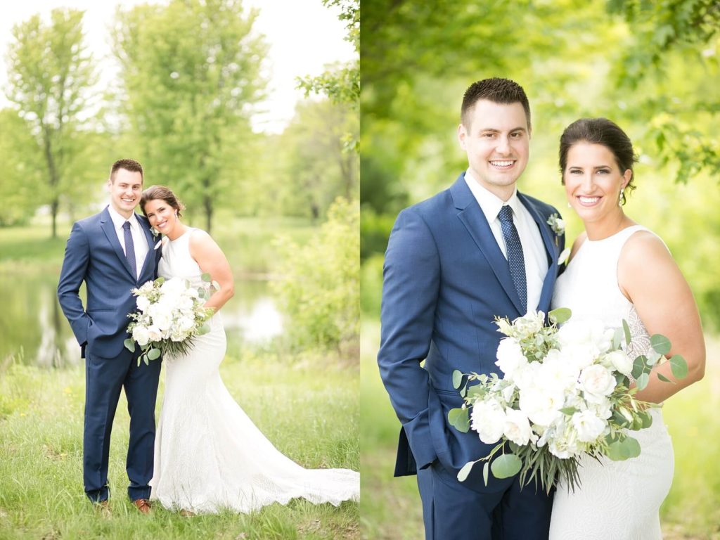 bride and groom portraits at the Florian Gardens in Eau Claire