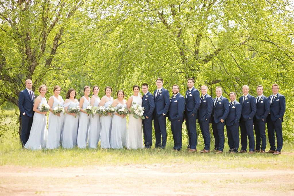 bridal party at the Florian Gardens in Eau Claire