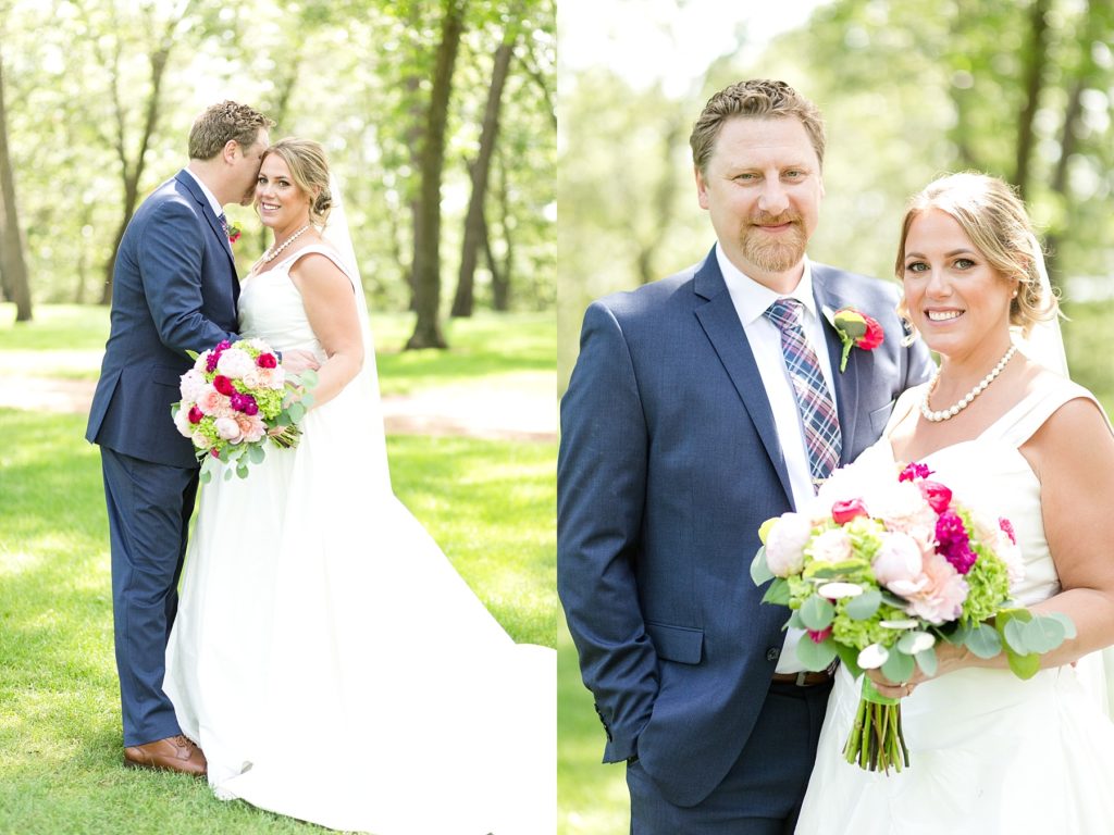bride and groom first look at the Eau Claire Golf & Country Club