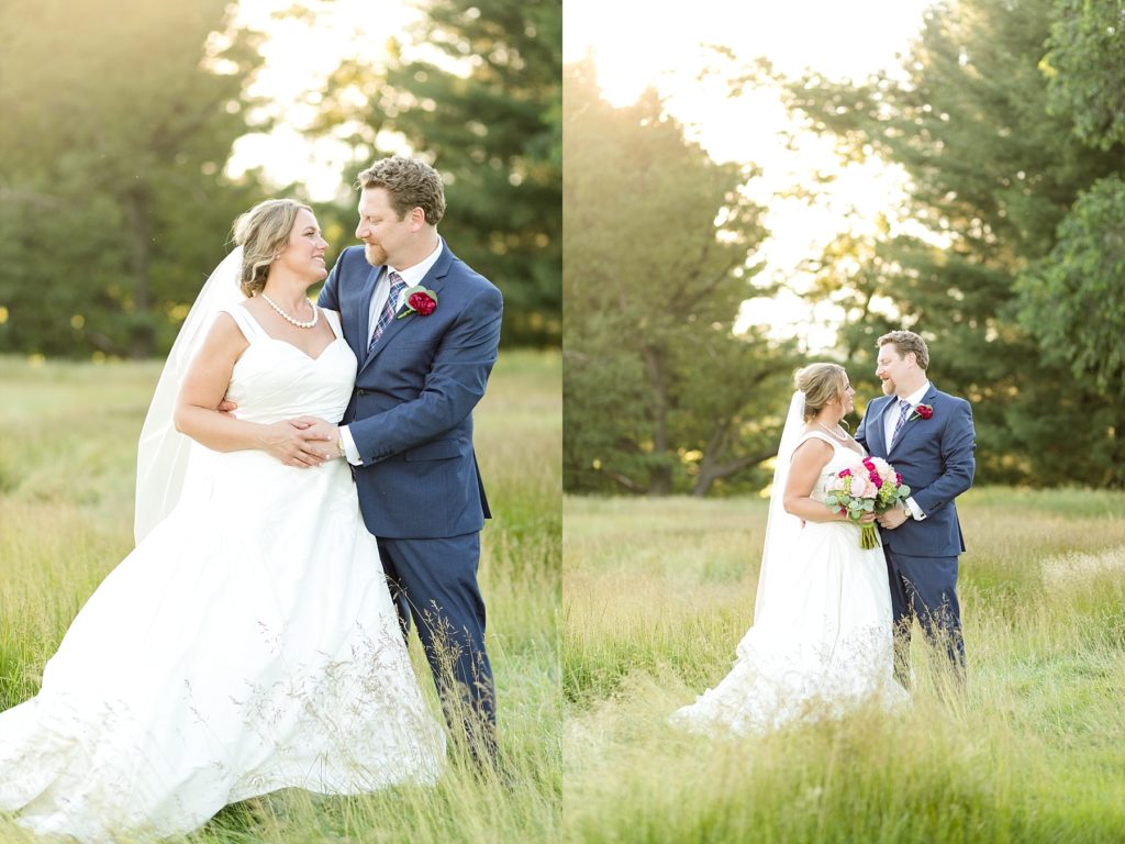 couple in a field with glowing light at the Eau Claire Golf & Country Club