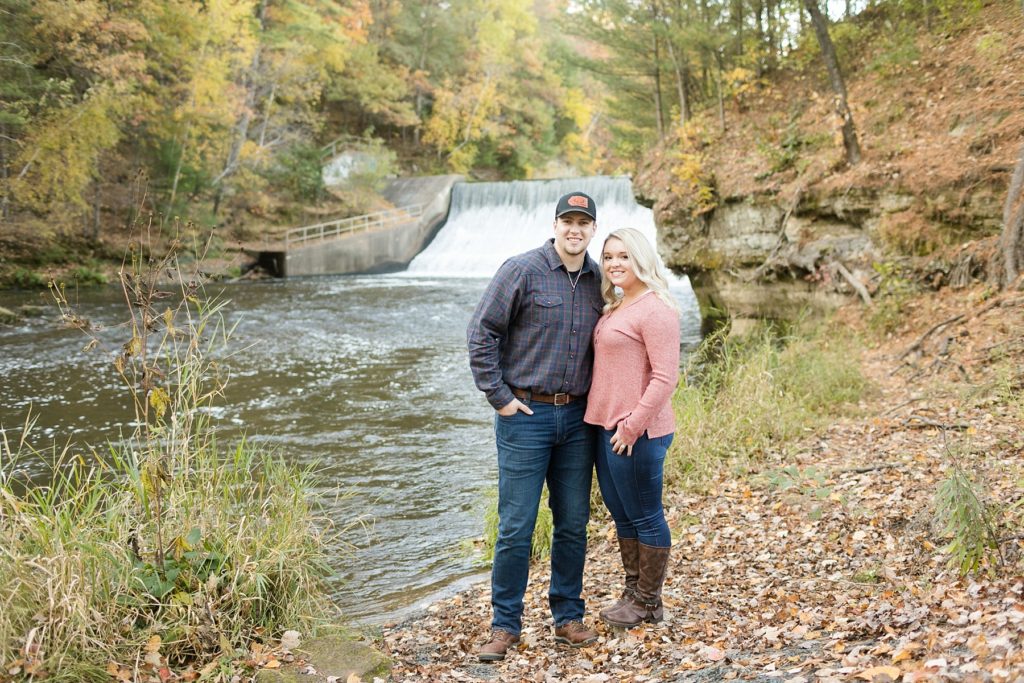 couple at Erickson Park in Chippewa Falls for their engagement session